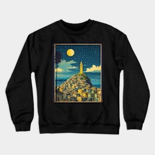 Salvador Brazil Starry Night Vintage Tourism Travel Poster Art Crewneck Sweatshirt